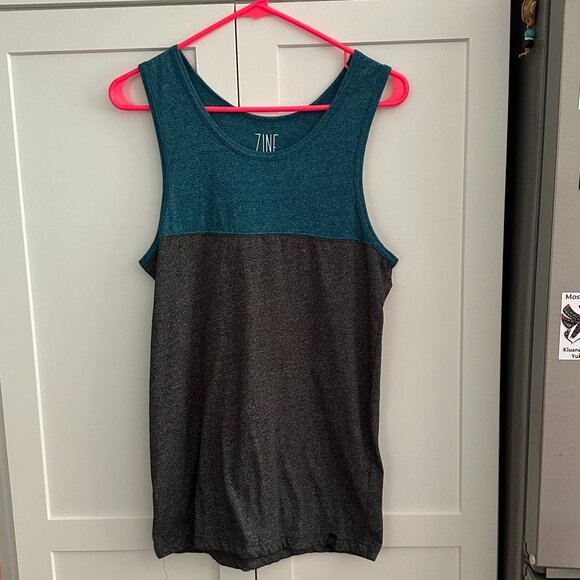 Zine Athletic Womens Tank Top, Size: Small, Grey/Turquoise, Like New - Picture 1 of 6